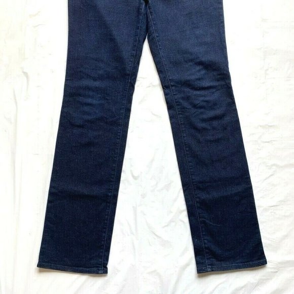 NYDJ Marilyn Straight Jeans Womens 12 Stretch Lift Tuck Technology Dark Blue NEW - Picture 4 of 12